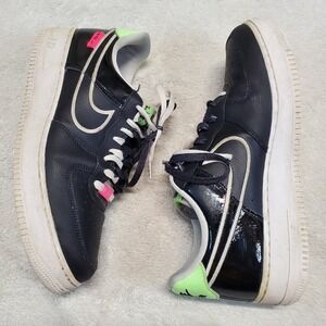Nike Air Force 1 Black White Shoes Men 9.5 Streetwear Casual Classic Logo School